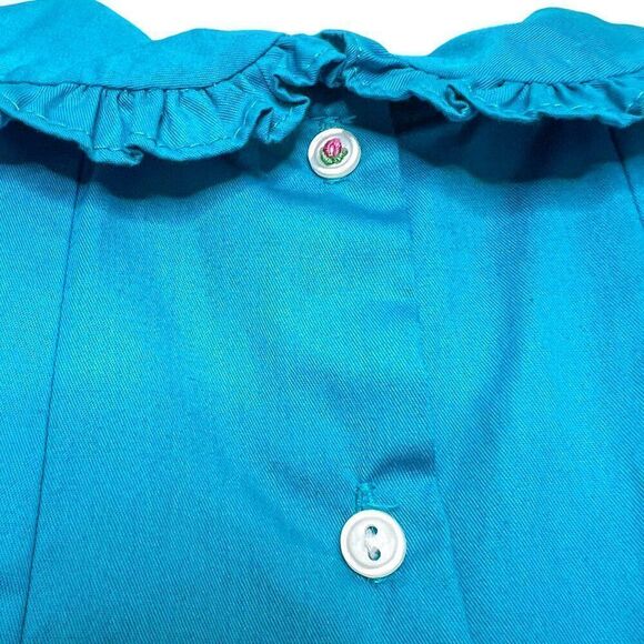 New! The Proper Peony Teal Pleated Pan Collared Spring Easter Dress Size 5 - Picture 5 of 6